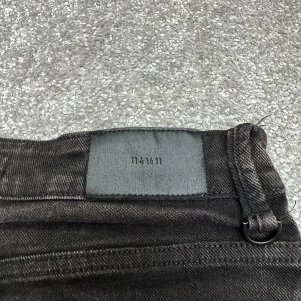 KDNK Distressed Frayed Patchwork Skinny Denim Jeans Mens 30 Black Grunge Edgy